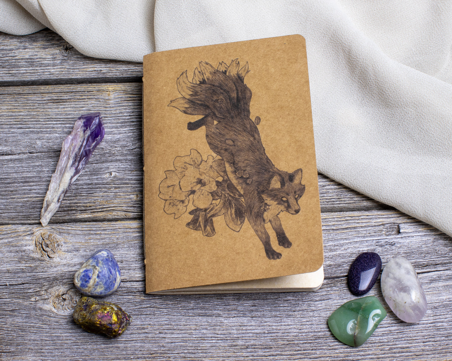 Many-tailed Fox Mini Handbound Notebook