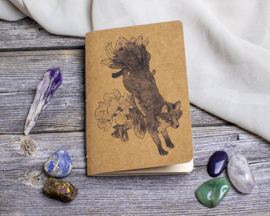 Many-tailed Fox Mini Handbound Notebook